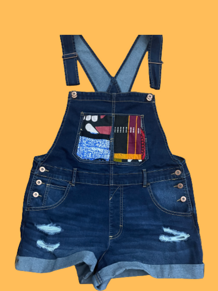 Dark Denim Short Overalls
