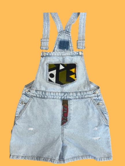 Dark Denim Short Overalls