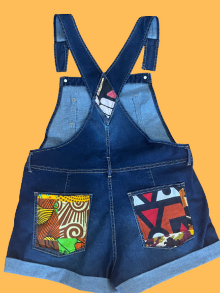 Dark Denim Short Overalls